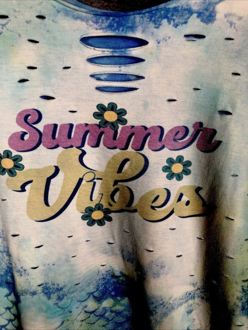 Summer Vibes Distressed Women’s Mermaid T-Shirt Size Adult Extra Large - Picture 12 of 15